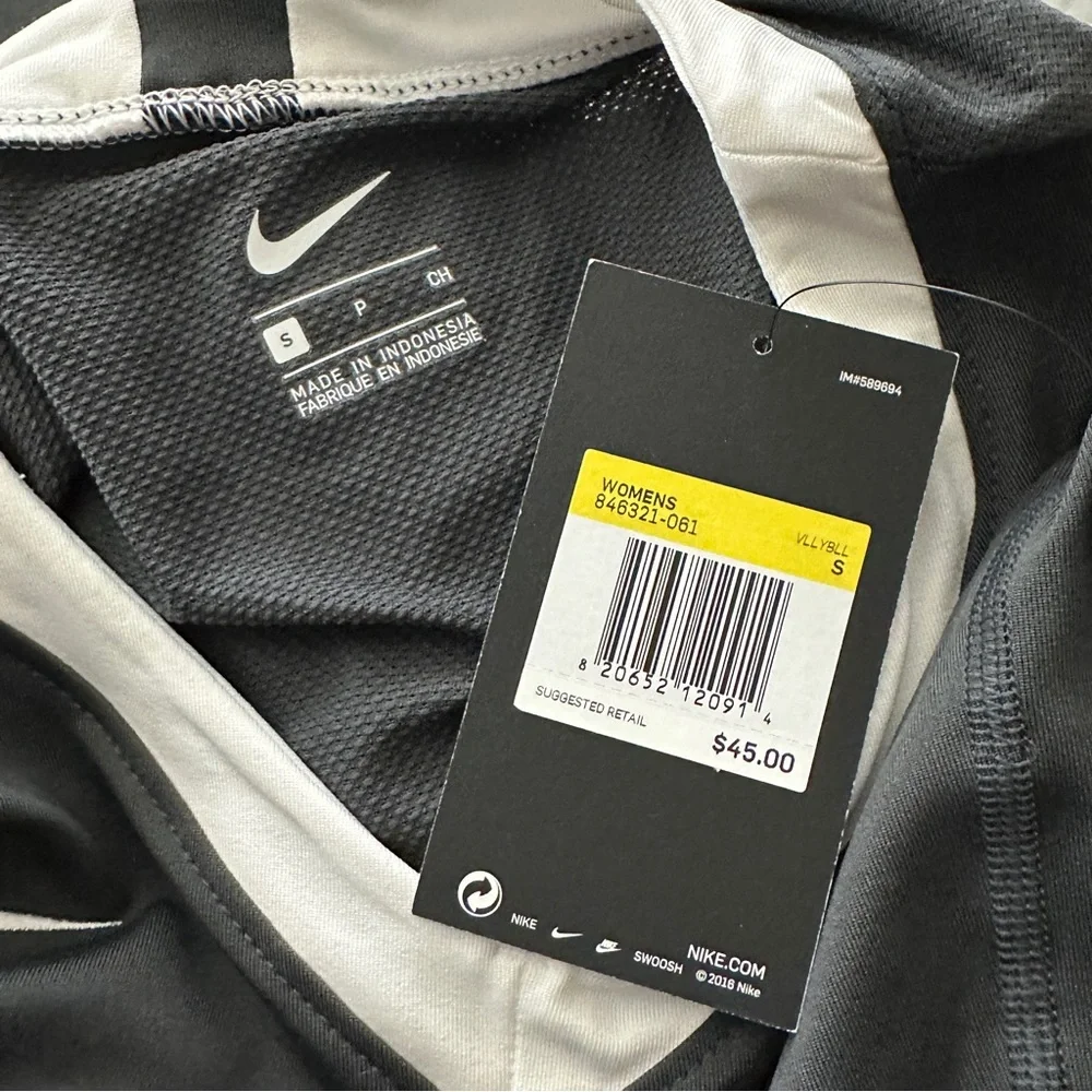 Nike Gray White Long Sleeve Athletic Volleyball Jersey Top Size Various